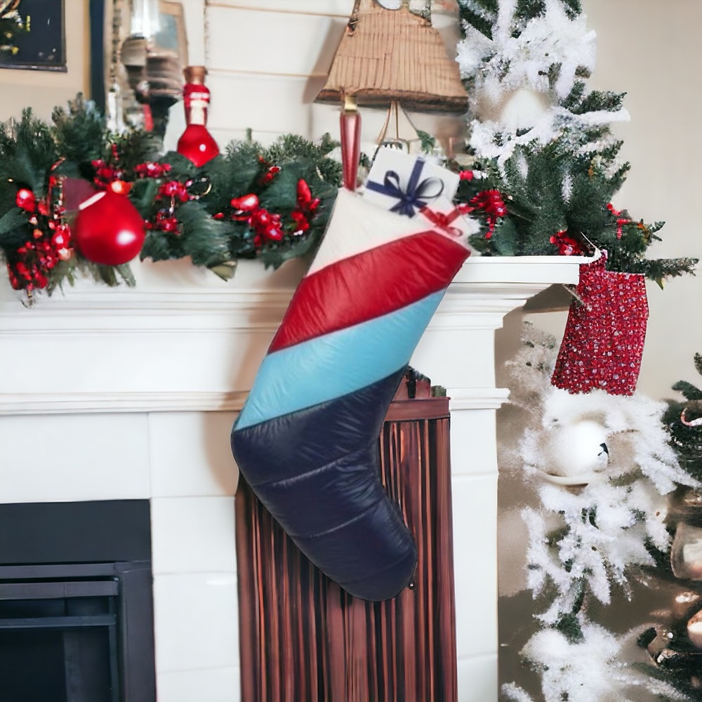 NWT Wondershop Christmas Stocking Puffer Sherpa Lining Retro 80s Holiday